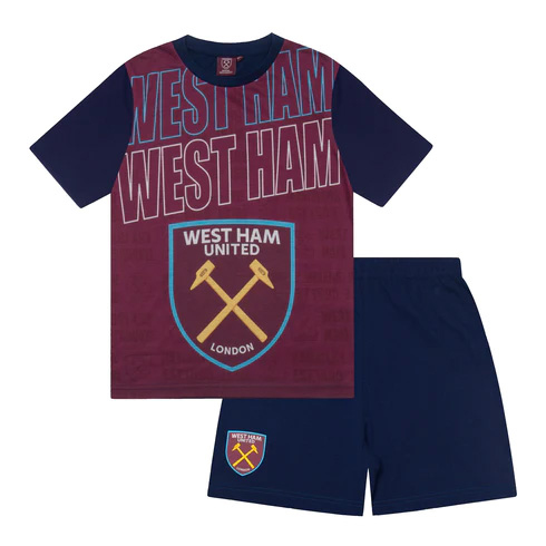 West Ham United dětské pyžamo Text claret - West Ham United dětské oblečení
