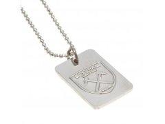West Ham United řetízek na krk se psí známkou Silver Plated Dog Tag & Chain