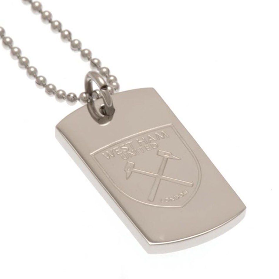 West Ham United řetízek na krk se psí známkou Engraved Dog Tag & Chain