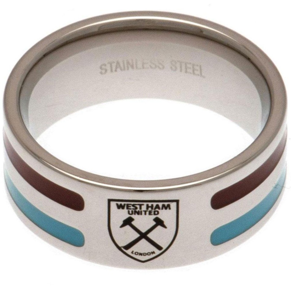 West Ham United prsten Colour Stripe Ring Medium - West Ham United klíčenky, náramky, šperky