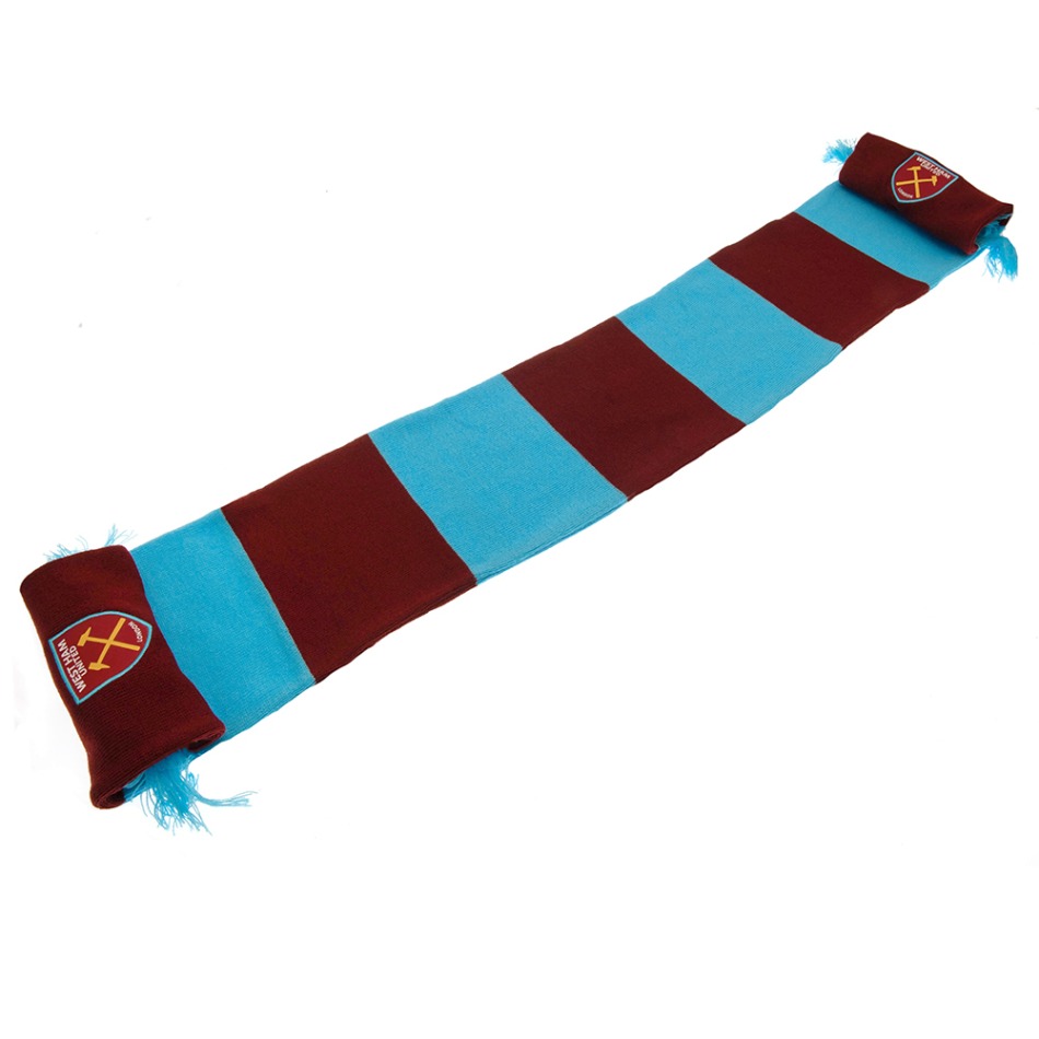 West Ham United zimní šála Bar burgundy - blue - West Ham United kšiltovky, čepice, rukavice