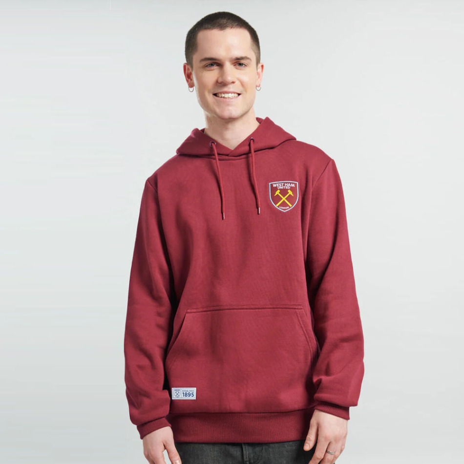 West Ham United pánská mikina s kapucí Crest claret