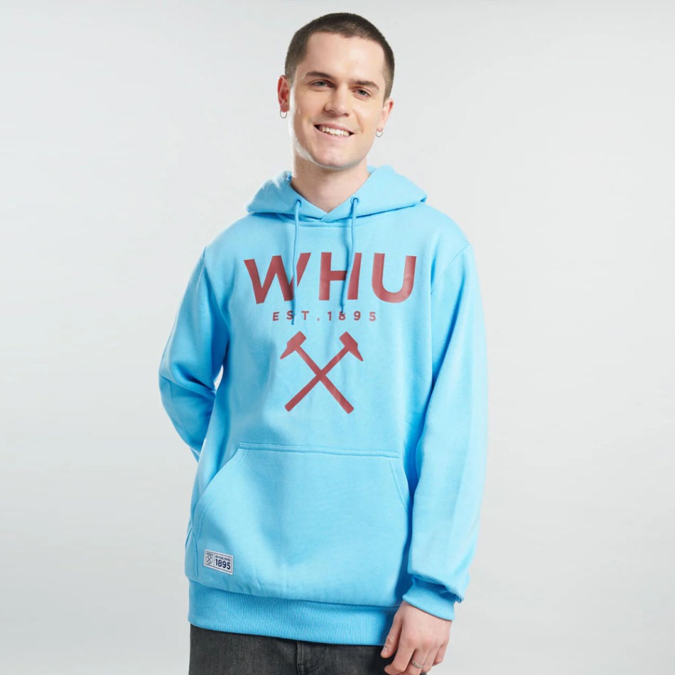 West Ham United pánská mikina s kapucí Logo blue