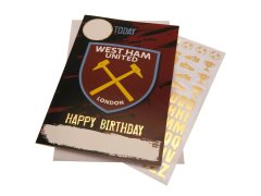 West Ham United narozeninové přání se samolepkami Have a fantastic birthday