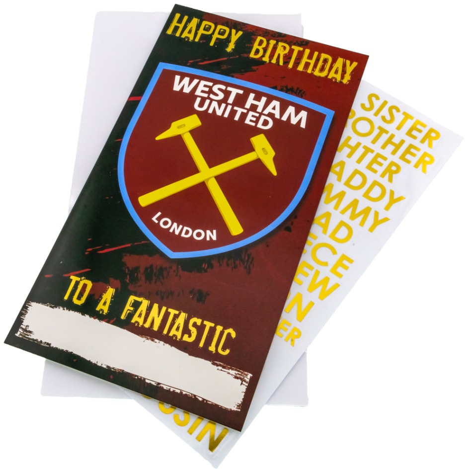 West Ham United narozeninové přání Personalised Birthday Card - West Ham United ostatní suvenýry