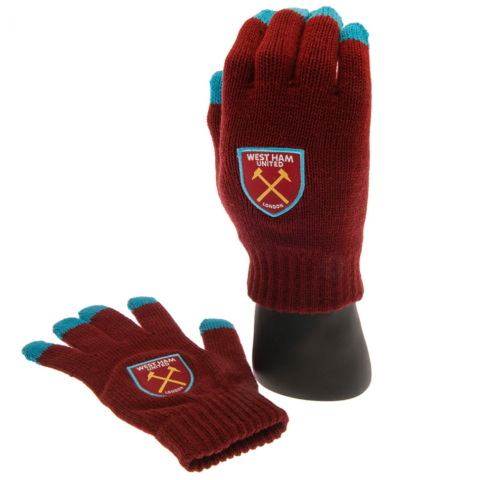 West Ham United pánské rukavice Touchscreen Knitted Gloves Adults - West Ham United šály, čepice, rukavice