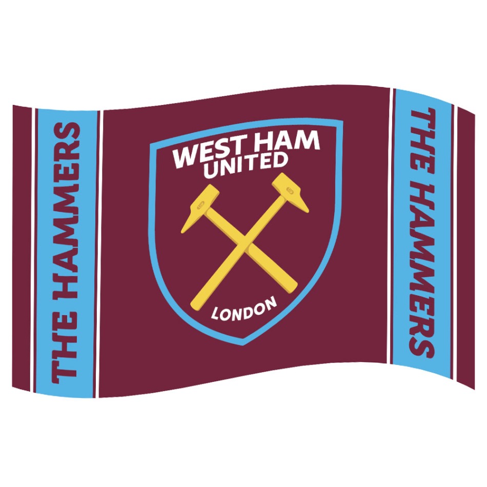 West Ham United vlajka Crest Stripe - West Ham United vlajky, plakáty