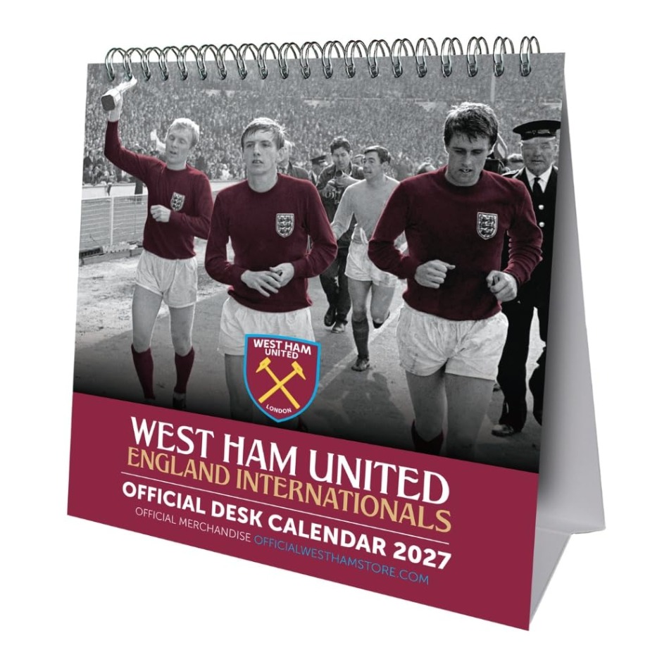 West Ham United stolní kalendář 2027 - West Ham United vlajky, plakáty