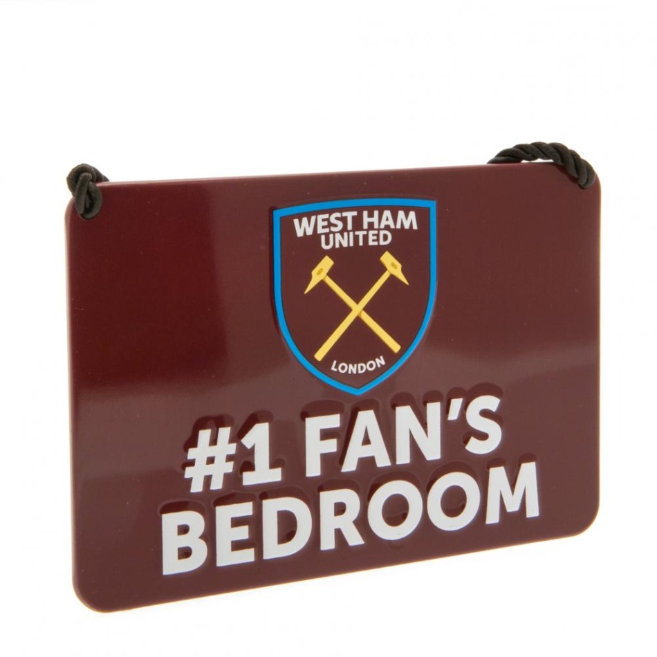 West Ham United značka do ložnice Bedroom Sign No1 Fan - West Ham United vlajky, plakáty