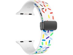 4wrist Silikonový řemínek s barevným motivem pro Apple Watch 42/44/45/49 mm - Bílý