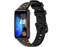 4wrist Silikonový řemínek s barevným motivem pro Huawei Watch Band 8 - Black