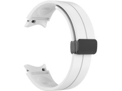4wrist Silikonový řemínek s černou sponou pro Samsung Galaxy Watch 6/5/4 - White