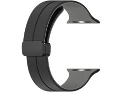 4wrist Silikonový řemínek s magnetickou sponou pro Apple Watch 42/44/45/49 mm - Black/Grey