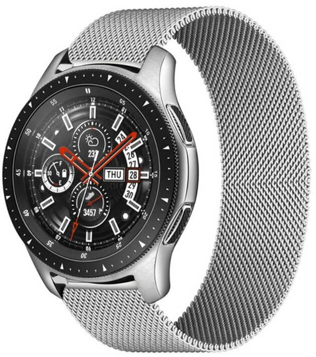 4wrist Milánský tah pro Samsung Galaxy Watch - Silver 20 mm - Hodinky 4wrist