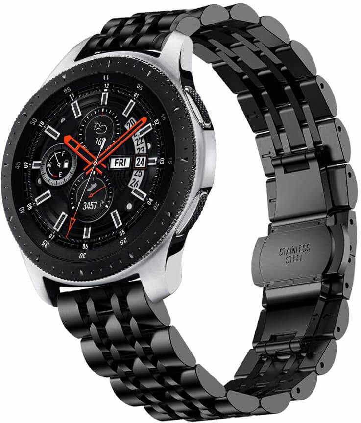 4wrist Ocelový tah pro Samsung Galaxy Watch - Černý 22 mm - Hodinky 4wrist