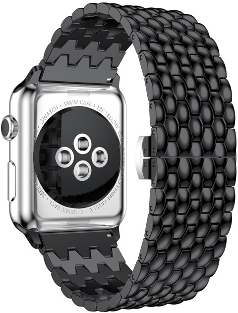 4wrist Ocelový tah s dračím vzorem pro Apple Watch 38/40/41 mm - Black - Hodinky 4wrist