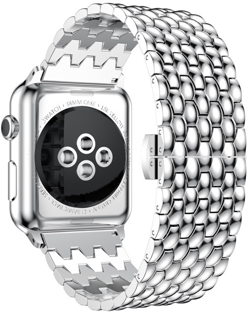 4wrist Ocelový tah s dračím vzorem pro Apple Watch 38/40/41 mm - Silver - Hodinky 4wrist