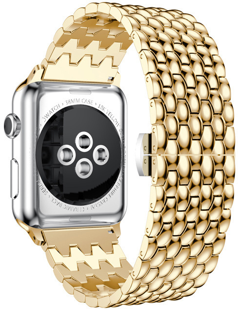 4wrist Ocelový tah s dračím vzorem pro Apple Watch 42/44/45/49 mm - Gold - Hodinky 4wrist