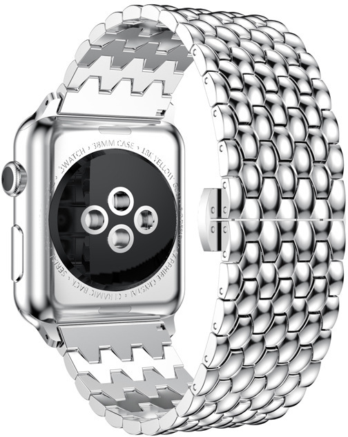 4wrist Ocelový tah s dračím vzorem pro Apple Watch 42/44/45/49 mm - Silver - Hodinky 4wrist