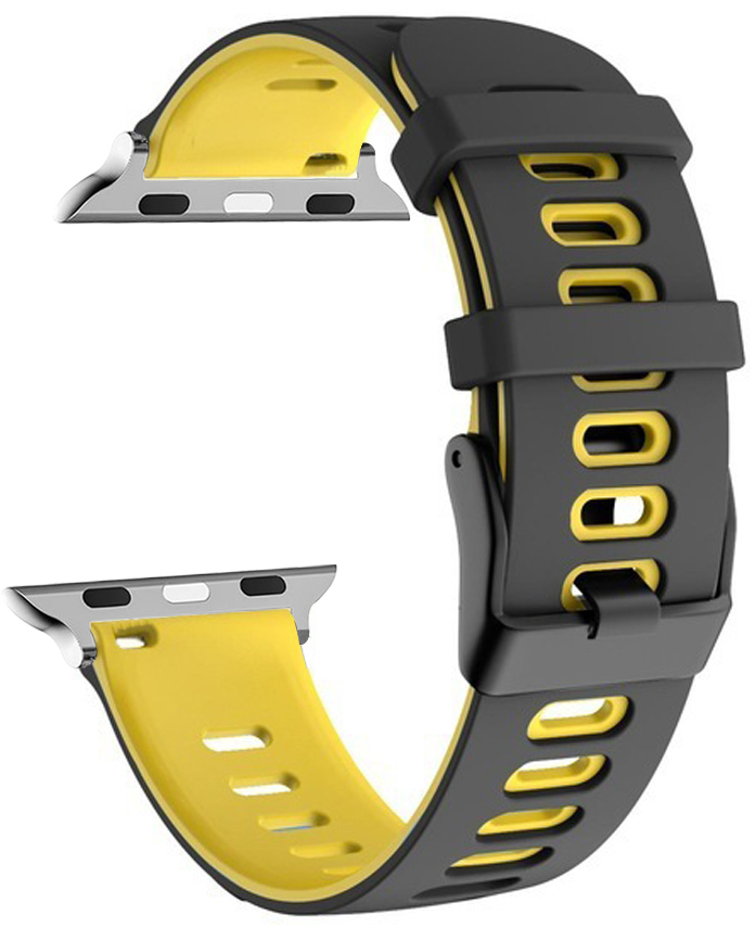 4wrist Silikonový řemínek pro Apple Watch - Black/Yellow 38/40/41 mm - Hodinky 4wrist