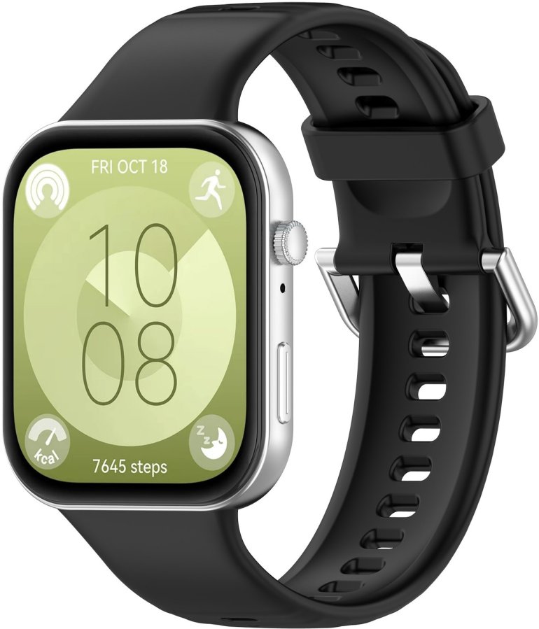 4wrist Silikonový řemínek pro Huawei Fit 3 - Black - Hodinky 4wrist