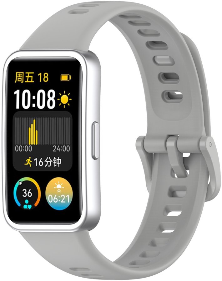 4wrist Silikonový řemínek pro Huawei Watch Band 10, 9, 8 - Grey 4wrist Silikonový řemínek pro Huawei Watch Band 10, 9, 8 - Grey - Hodinky 4wrist