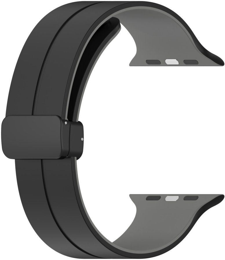 4wrist Silikonový řemínek s magnetickou sponou pro Apple Watch 38/40/41 mm - Black/Grey - Hodinky 4wrist