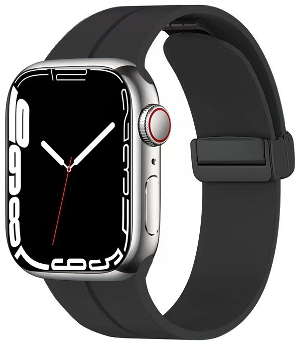 4wrist Silikonový řemínek s magnetickou sponou pro Apple Watch 38/40/41 mm - Black