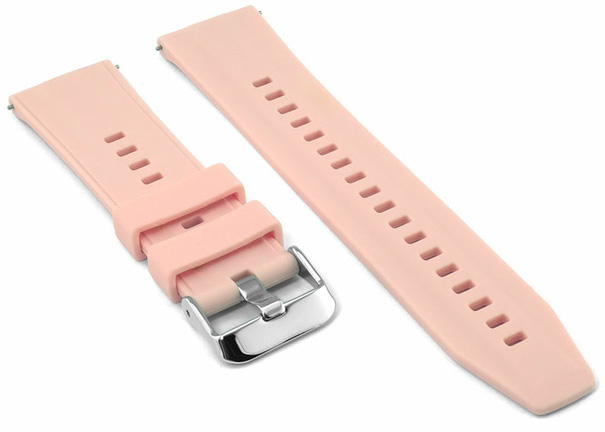 4wrist Univerzální silikonový řemínek se stříbrnou sponou 22 mm - Pink - Hodinky 4wrist