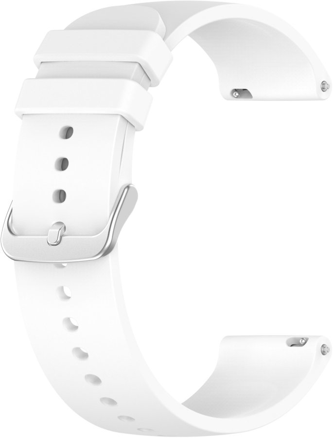 4wrist Univerzální silikonový řemínek se stříbrnou sponou 22 mm - White - Hodinky 4wrist