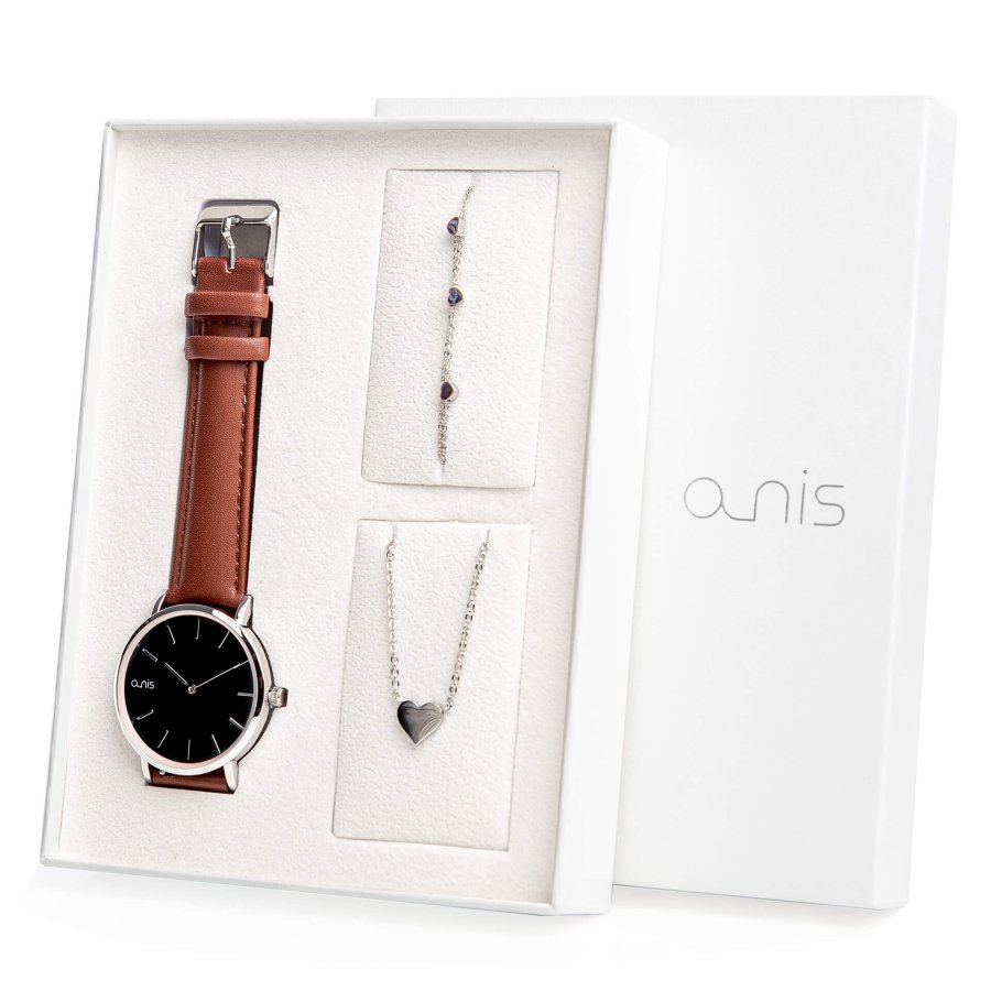 A-NIS Set hodinek, náhrdelníku a náramku AS100-06 - Hodinky A-NIS