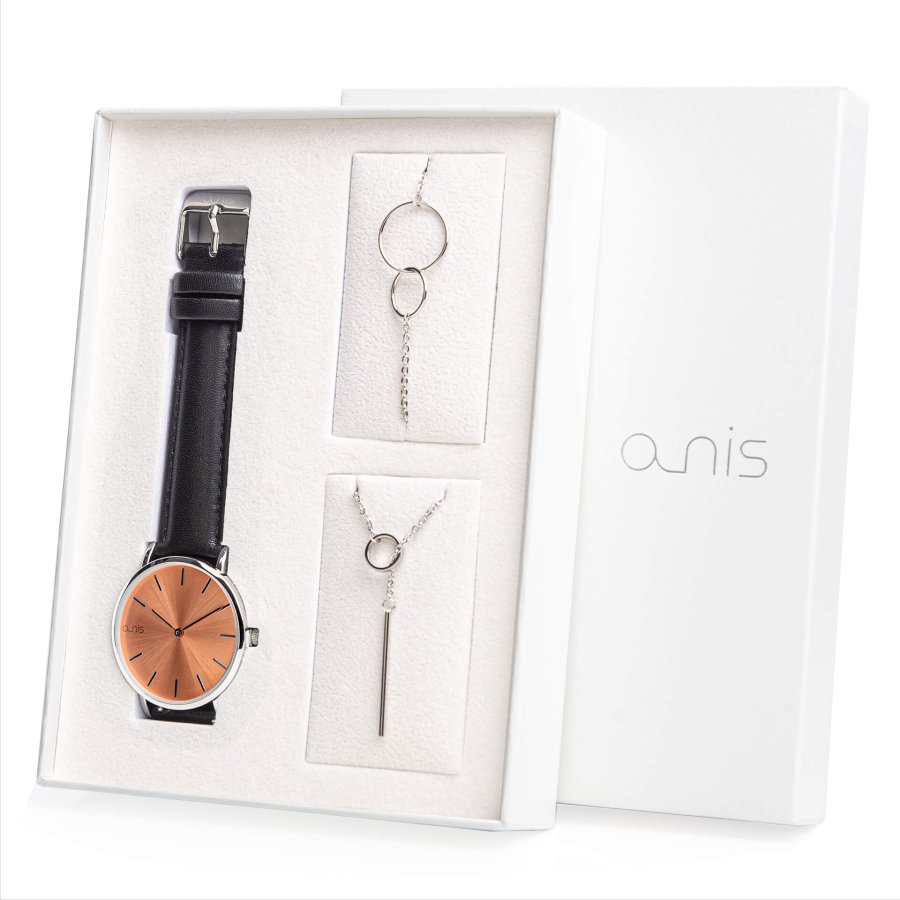 A-NIS Set hodinek, náhrdelníku a náramku AS100-11 - Hodinky A-NIS