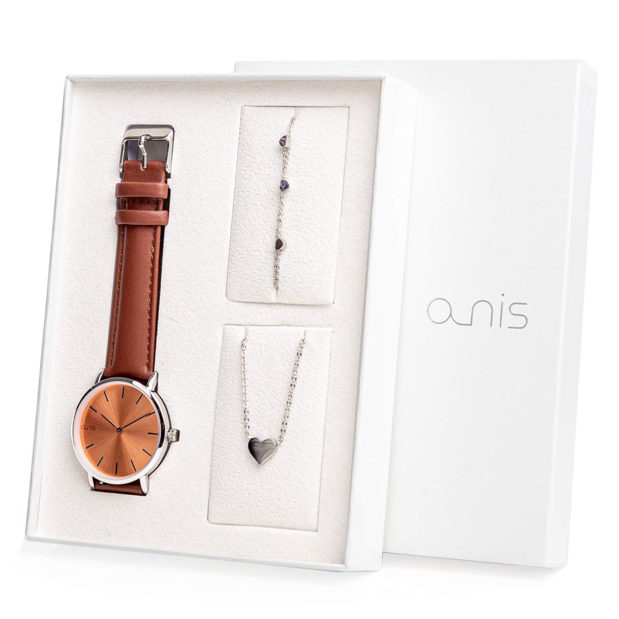 A-NIS Set hodinek, náhrdelníku a náramku AS100-12 - Hodinky A-NIS