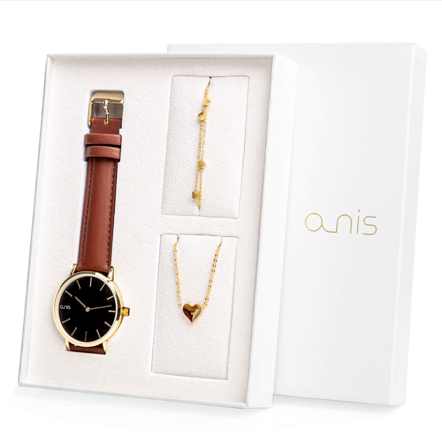 A-NIS Set hodinek, náhrdelníku a náramku AS100-21 - Hodinky A-NIS