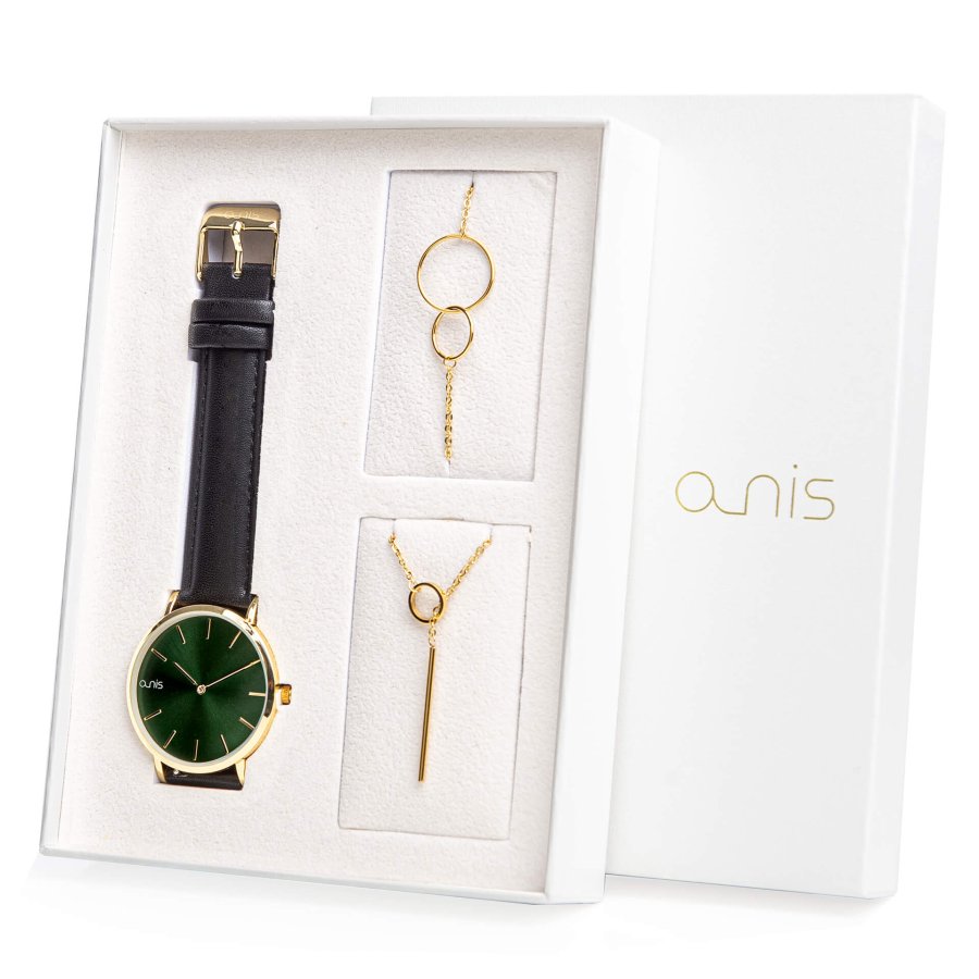 A-NIS Set hodinek, náhrdelníku a náramku AS100-26 - Hodinky A-NIS