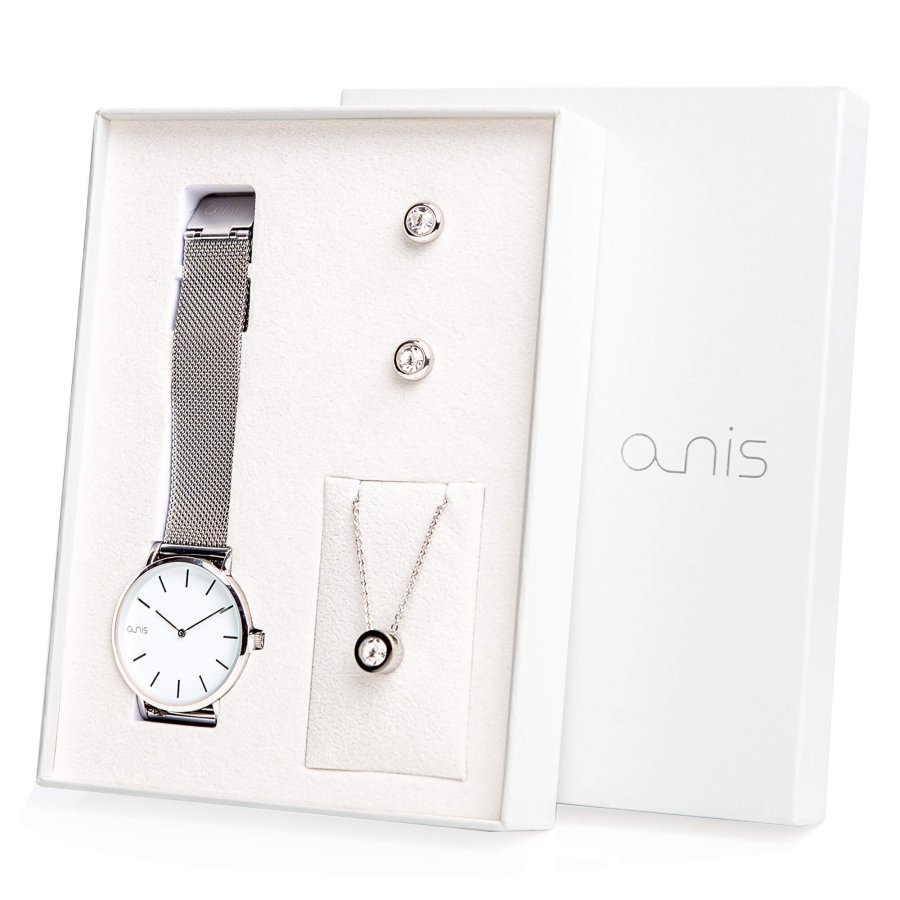 A-NIS Set hodinek, náhrdelníku a náušnic AS100-01 - Hodinky A-NIS