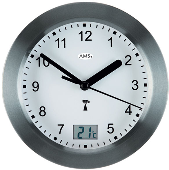 AMS Design Rádiově řízené nástěnné hodiny s teploměrem 5925 - Hodinky AMS Design