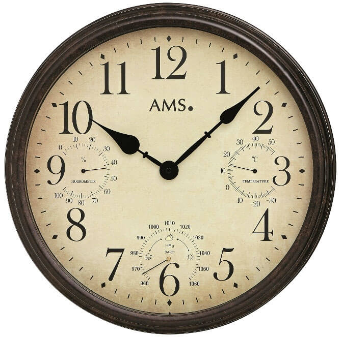 AMS Design Nástěnné hodiny s teploměrem, barometrem a vlhkoměrem 9463 - Hodinky AMS Design