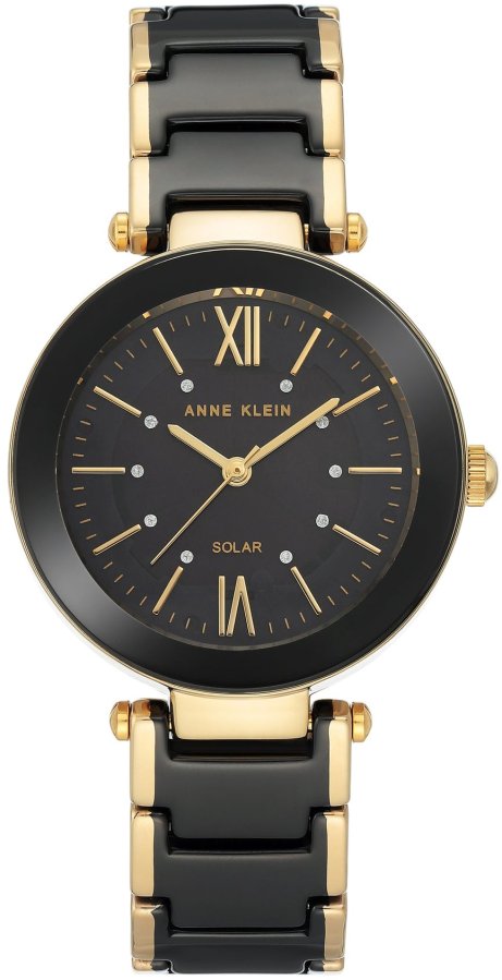 Anne Klein Analogové hodinky Considered Solar Powered Ceramic AK/3844BKGB - Hodinky Anne Klein