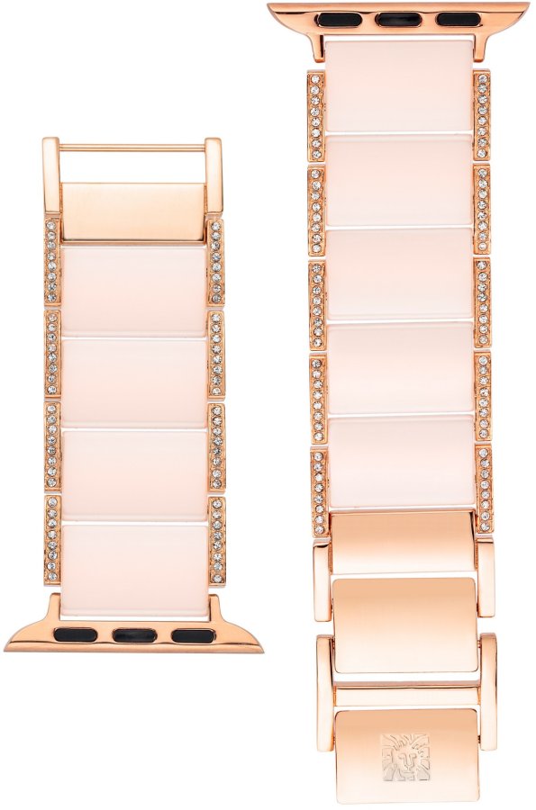 Anne Klein Keramický tah s kamínky pro Apple Watch 38/40/41 mm - Pink WK/1012RGBH Anne Klein Keramický tah s kamínky pro Apple Watch 38/40/41 mm - Pink WK/1012RGBH - Hodinky Anne Klein