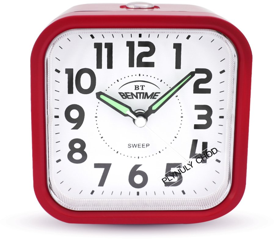 Bentime Budík s&nbsp;plynulým chodem NB50-BM09504RD-O - Hodinky Bentime