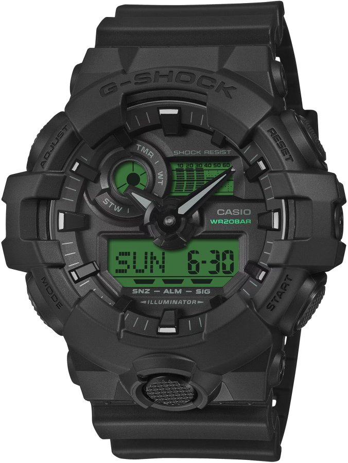 Casio G-SHOCK Black and Electro Green GA-700BEG-1AER (607)