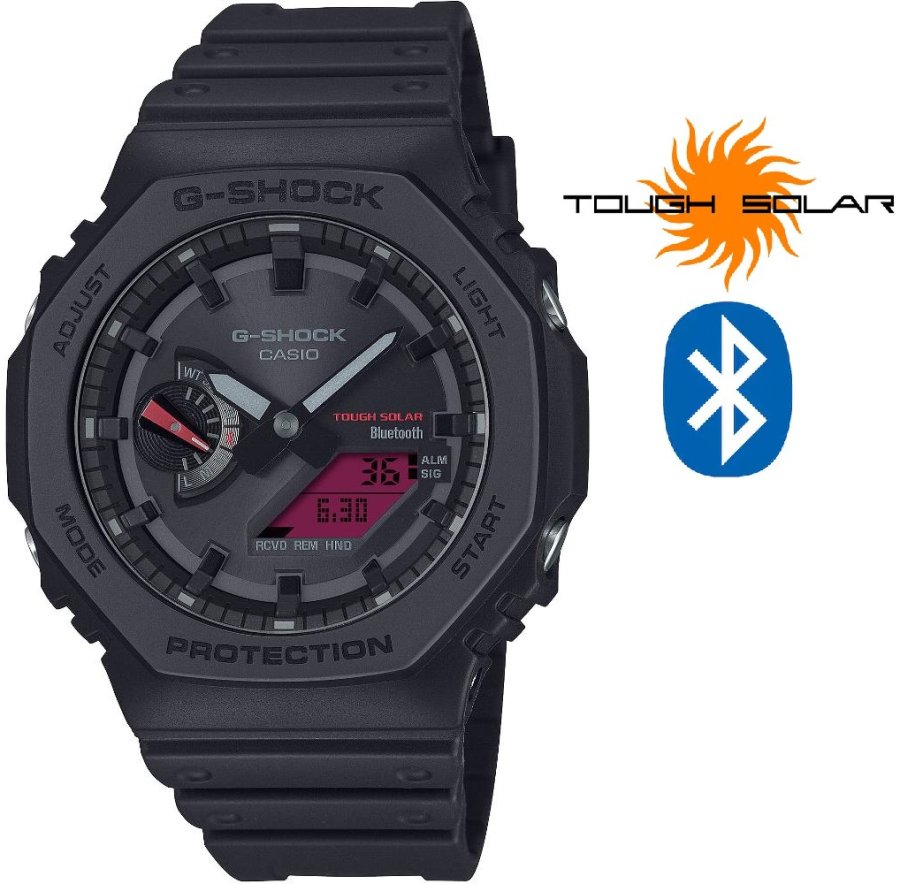 Casio G-Shock Original Carbon Core Guard Bluetooth Solar GA-B2100BBR-1AER (666) - Hodinky Casio