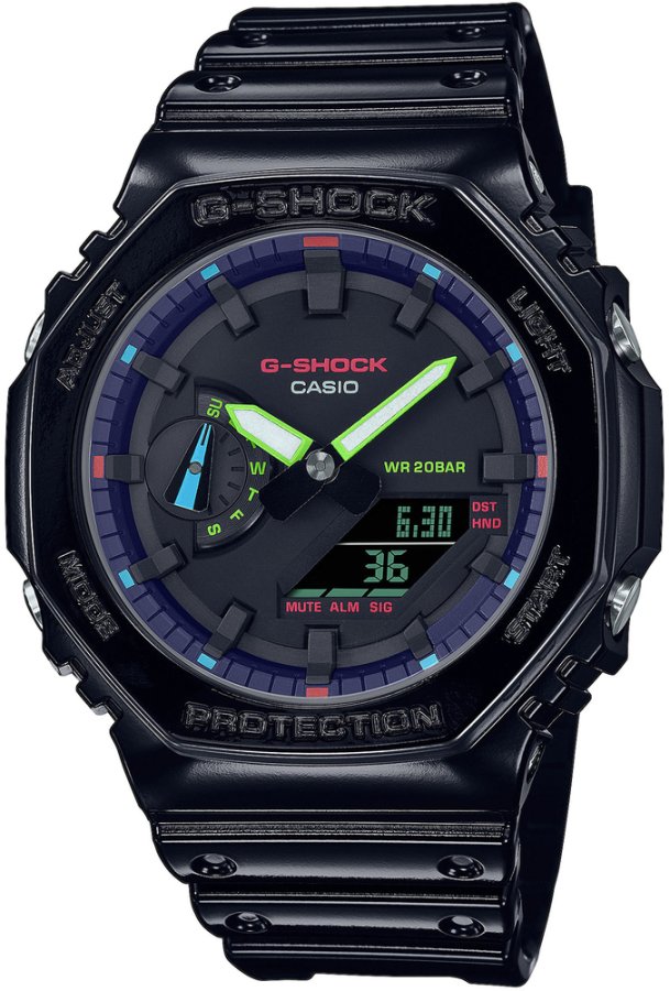 Casio G-Shock Original Carbon Core Guard GA-2100RGB-1AER (619) - Hodinky Casio