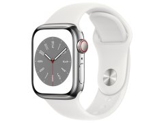 Apple Apple Watch Series 8 GPS + Cellular 41mm Silver Steel, White Sport