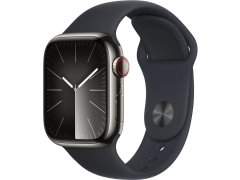 Apple Apple Watch Series 9 Cellular 41mm Grafitová ocel s temně inkoustovým sportovním řemínkem - M/L
