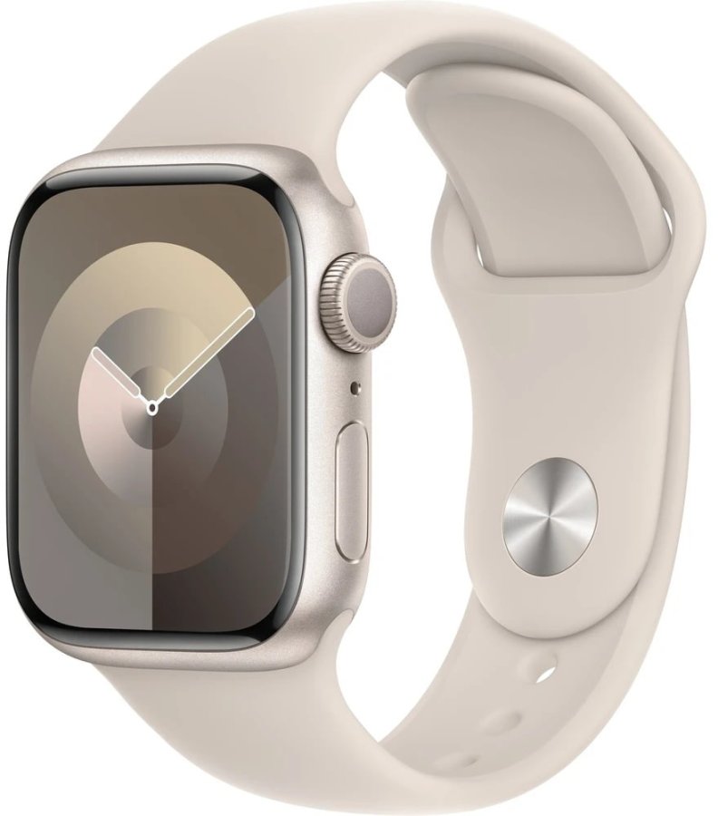 Apple Apple Watch Series 9 41mm Hvězdně bílý hliník s hvězdně bílým sportovním řemínkem M/L - Hodinky Chytré hodinky Apple