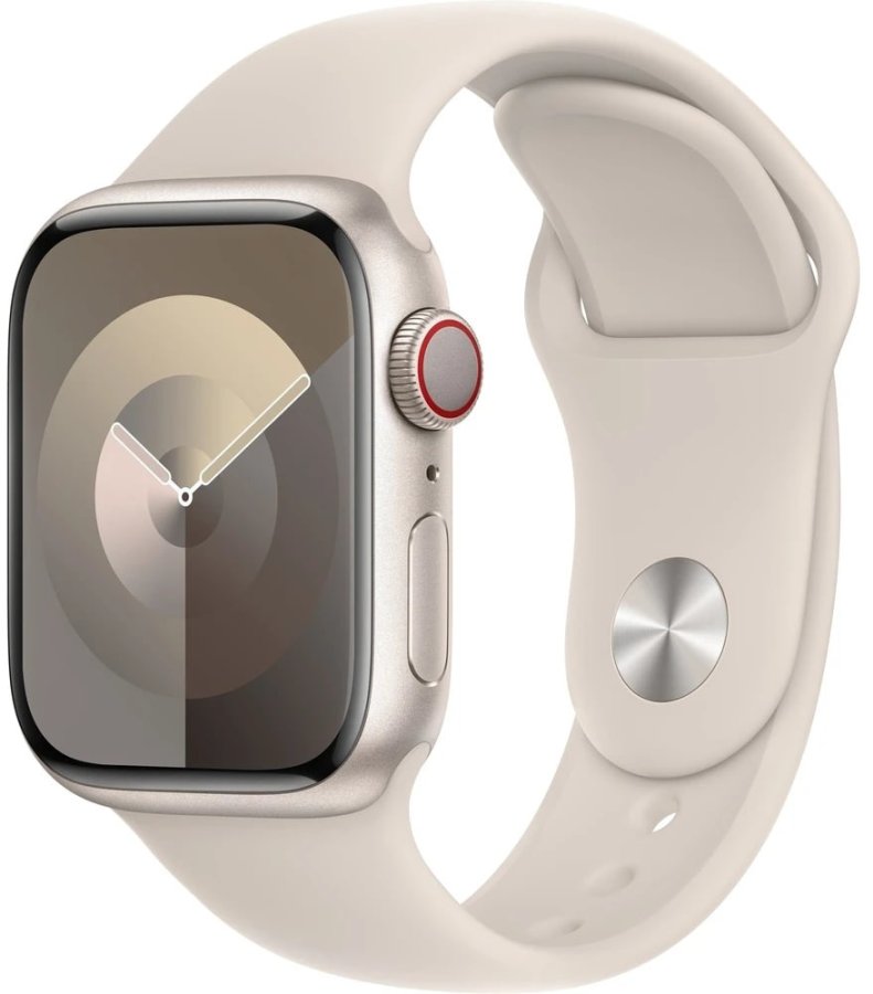 Apple Apple Watch Series 9 Cellular 41mm Hvězdně bílý hliník s hvězdně bílým sportovním řemínkem - S/M - Hodinky Chytré hodinky Apple