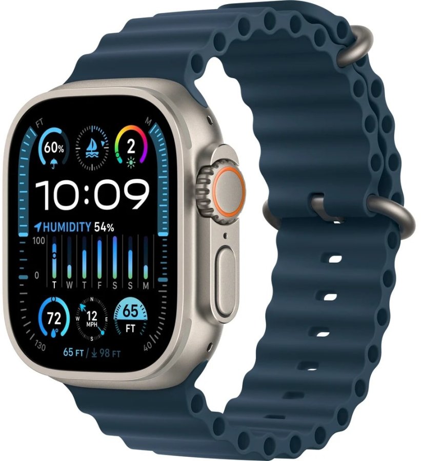 Apple Apple Watch Ultra 2 49mm titanová s modrým oceánským řemínkem - Hodinky Chytré hodinky Apple