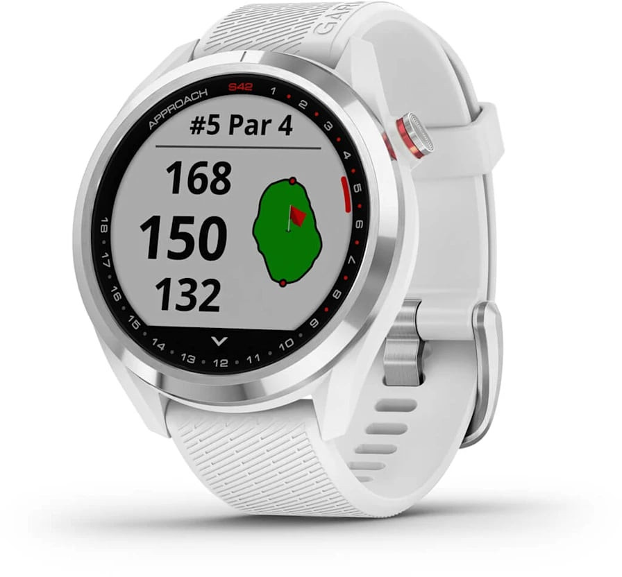 Garmin Approach S42 Silver/White Silicone Band Golfové GPS hodinky 010-02572-01 - Hodinky Chytré hodinky Garmin